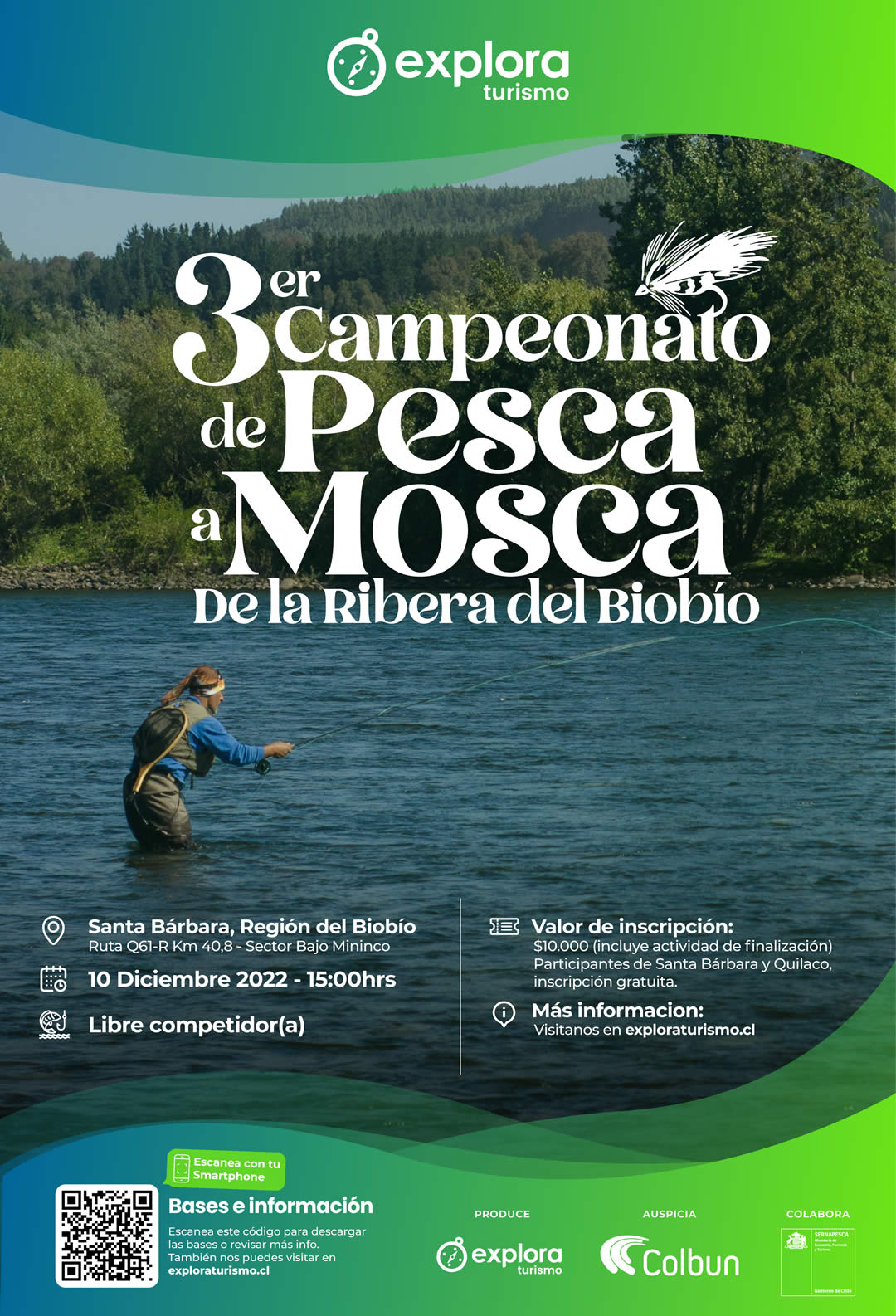 Afiche del 3er campeonato de pesca de la ribera del Biobío